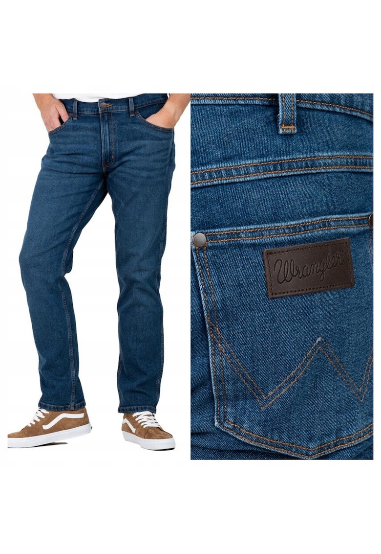 Blugi Barbati - Greensboro - Straight Fit - Talie Joasa - Fermoar - Lungi - 5 Buzunare - Bumbac - W31-L32 US - Albastru