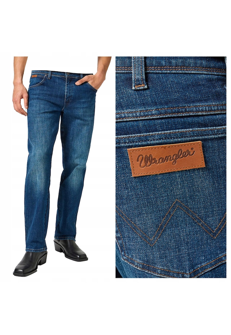 Blugi Barbati - Texas - Straight Fit - Talie Medie - Fermoar - Lungi - 5 Buzunare - Bumbac - W32-L34 US - Albastru