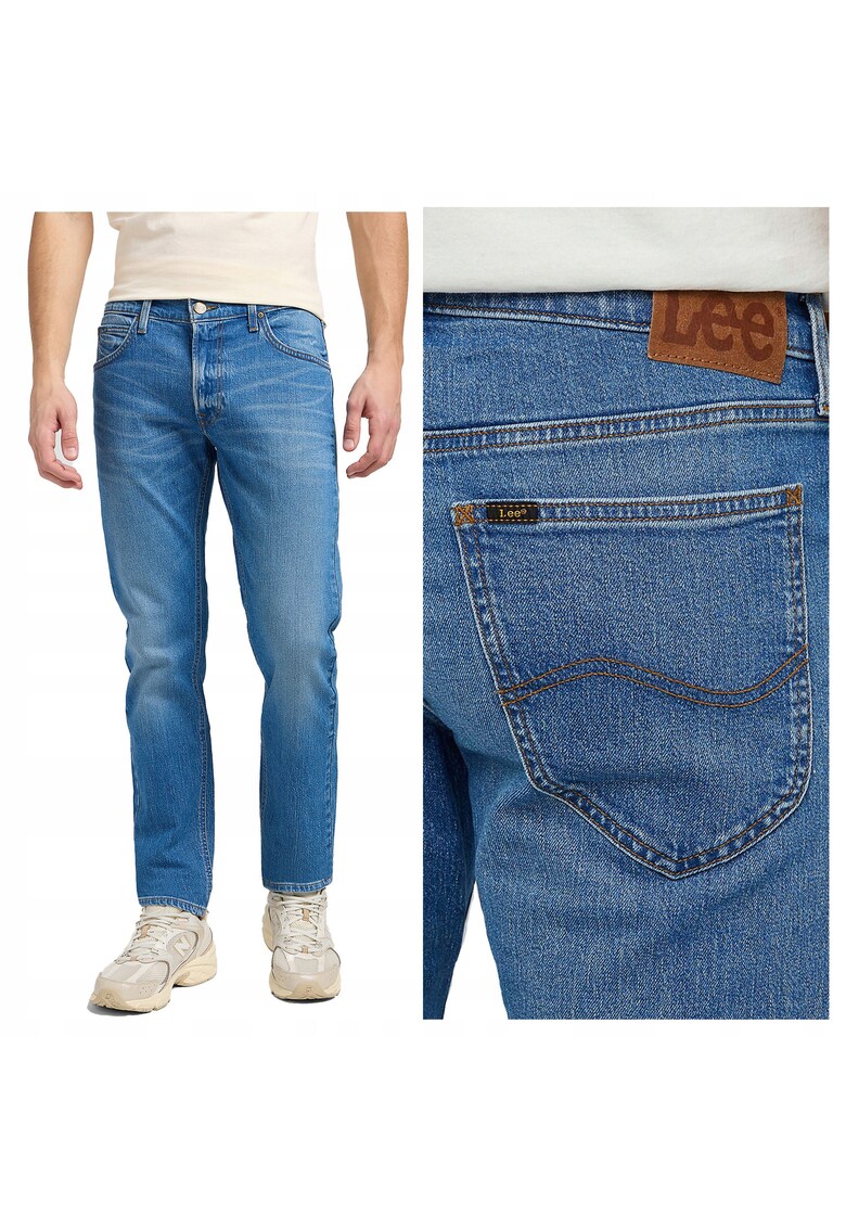 Blugi Barbati - Daren Zip Fly - Straight Fit - Talie Medie - Fermoar - Lungi - 5 Buzunare - Bumbac - W38-L30 US - Albastru