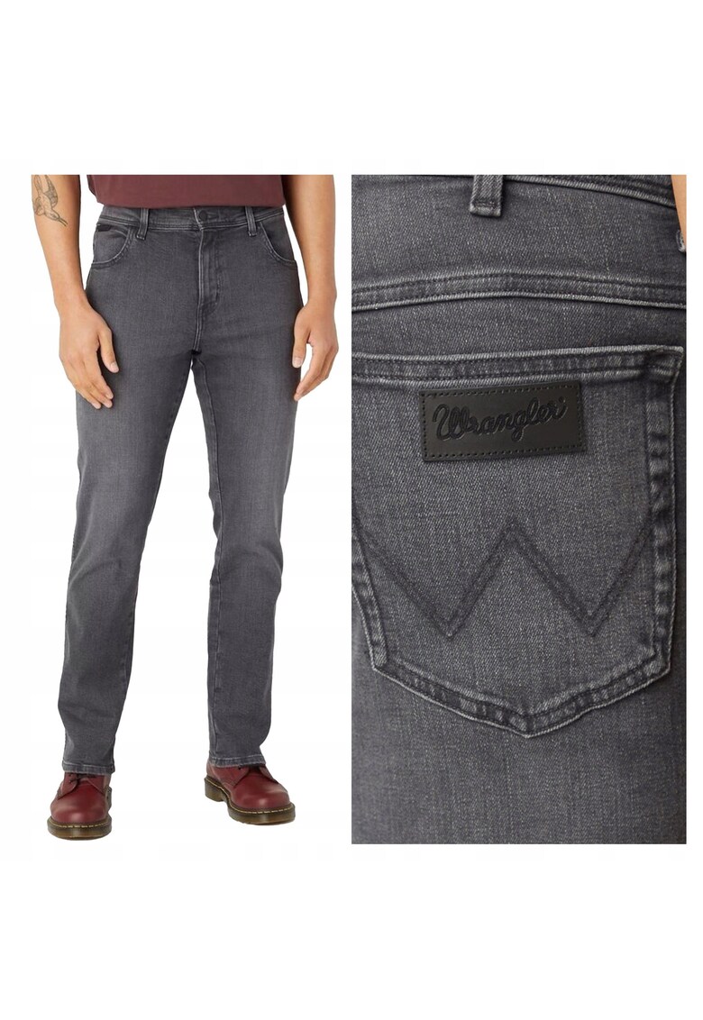 Blugi Barbati - Texas - Straight Fit - Talie Medie - Fermoar - Lungi - 5 Buzunare - Bumbac - Gri - Albastru