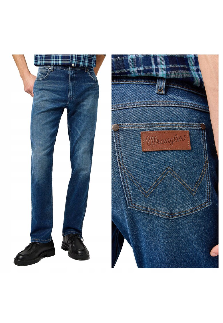 Blugi Barbati - Greensboro - Straight Fit - Talie Medie - Fermoar - Lungi - 5 Buzunare - Bumbac - W31-L32 US - Albastru