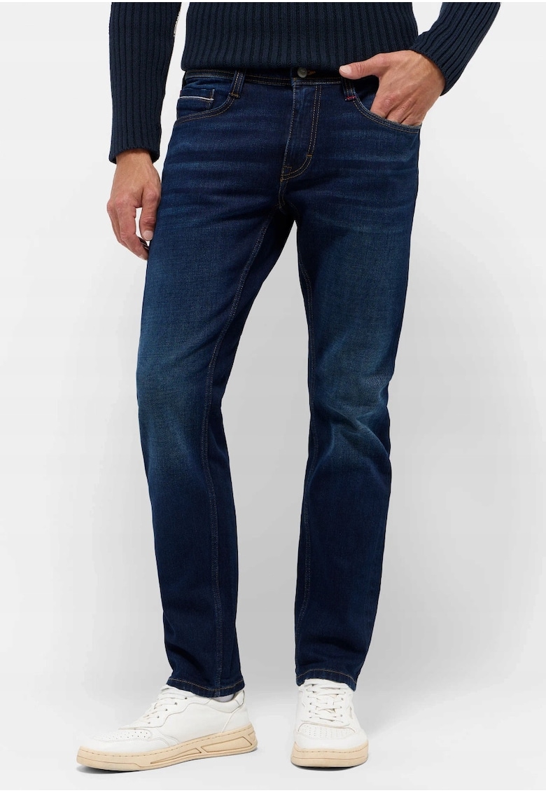 Blugi Barbati - Style Oregon Slim - Slim Fit - Talie Joasa - Lungi - Fermoar - 5 Buzunare - Bumbac - W32-L32 US - Albastru
