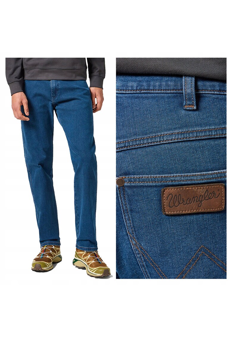 Blugi Barbati - Frontier - Straight Fit - Talie Medie - Fermoar - Lungi - 5 Buzunare - Bumbac - W34-L34 US - Albastru