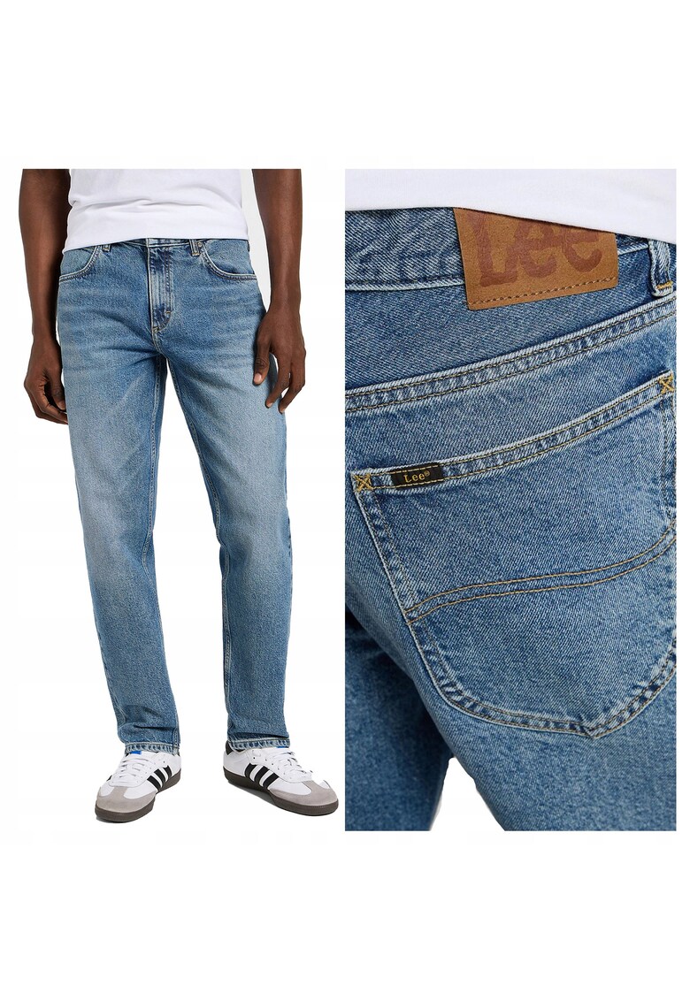 Blugi Barbati - Oscar - Slim Fit - Talie Medie - Fermoar - Lungi - 5 Buzdwqfnare - Bumbac - Albastru - Albastru