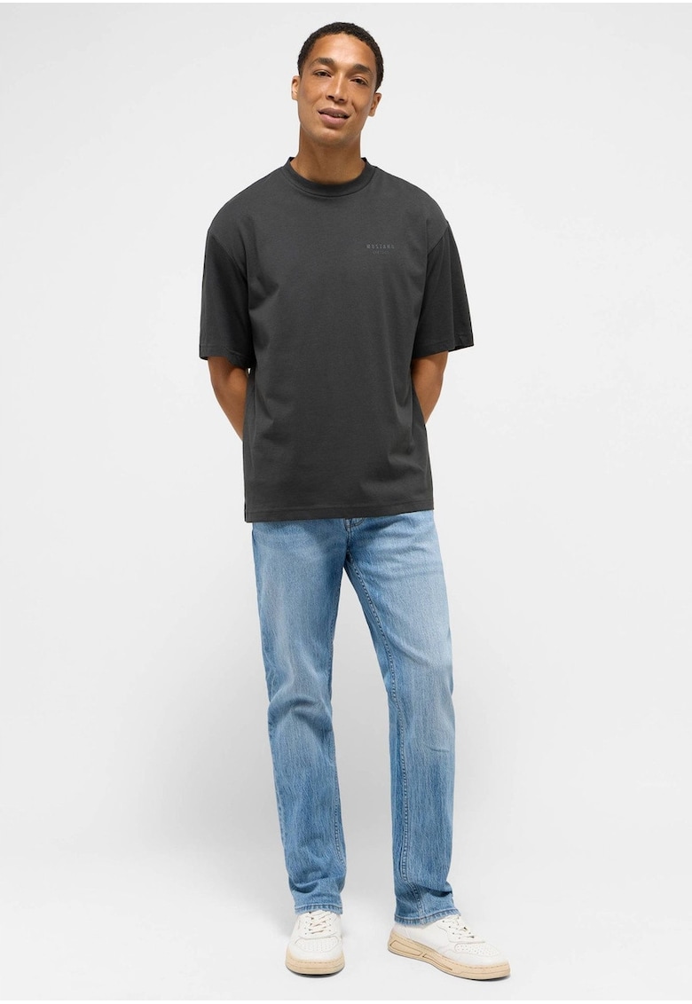 Blugi Barbati - Orlando Slim - Slim Fit - Talie Medie - Fermoar - Lungi - 5 Buzunare - Bumbac - Albastru - Albastru