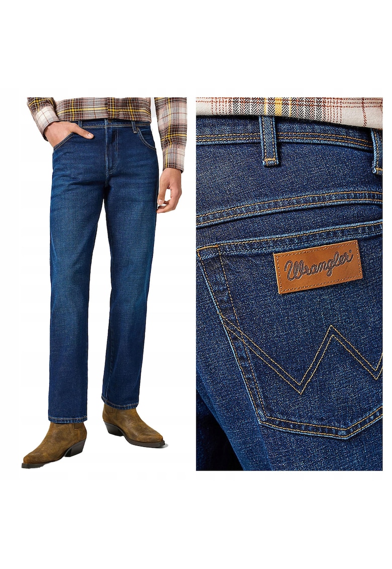 Blugi Barbati - Texas - Straight Fit - Talie Medie - Lungi - Fermoar - 5 Buzunare - Bumbac - W32-L34 US - Albastru