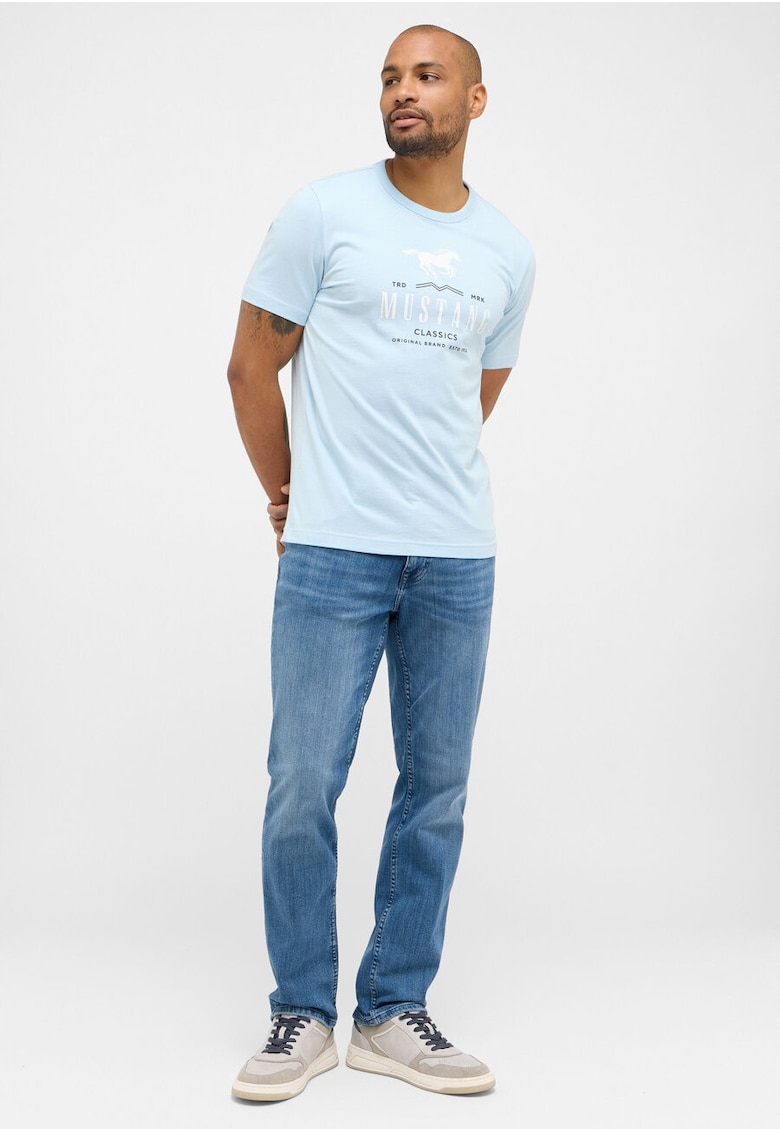Blugi Barbati - Washington Straight - Straight Fit - Fermoar - Lungi - 5 Buzunare - Bumbac - Albastru - Albastru