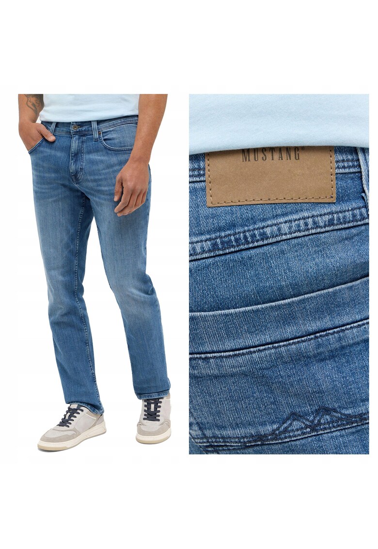 Blugi Barbati - Washington Straight - Straight Fit - Tdwqfalie Medie - 5 Buzunare - Fermoar - Lungi - Bumbac - Albastru - Albastru