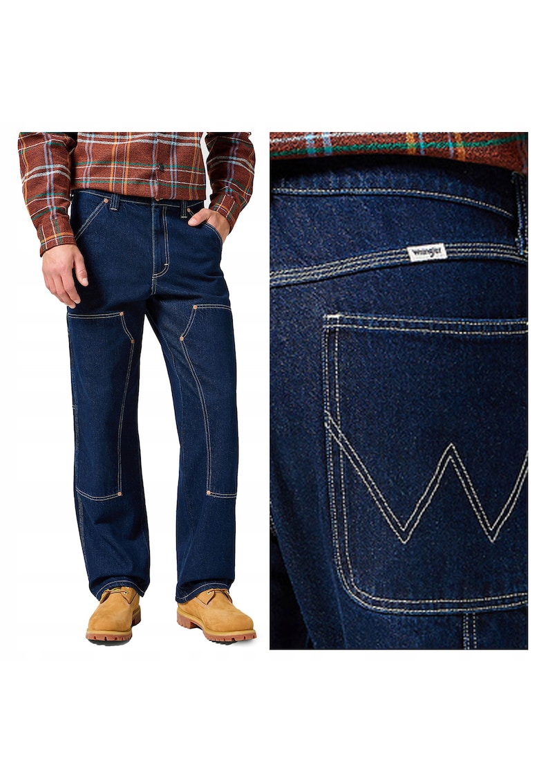 Blugi Barbati - Relaxed Straight - Straight Fit - Talie Medie - Fermoar - Lungi - 5 Buzunare - Bumbac - Albastru - Albastru