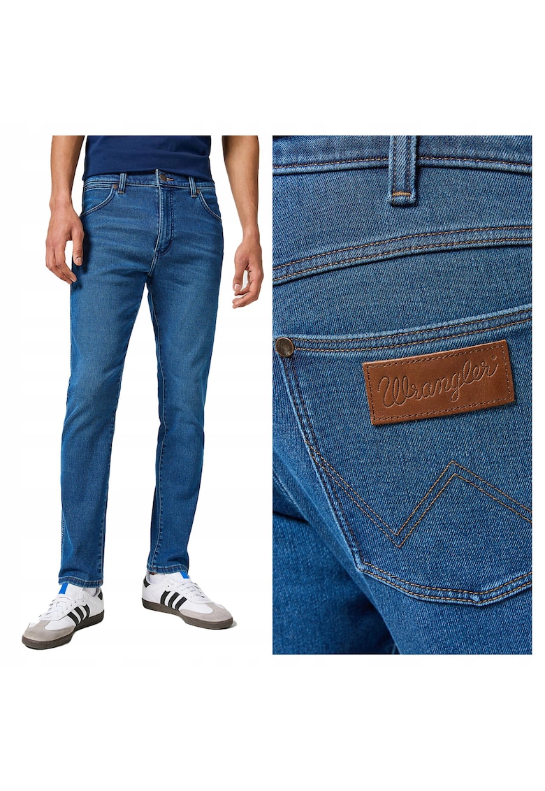 Blugi Barbati - Larston - Straight Fit - Talie Joasa - Lungi - Fermoar - 5 Buzunare - Bumbac - W38-L30 US - Albastru