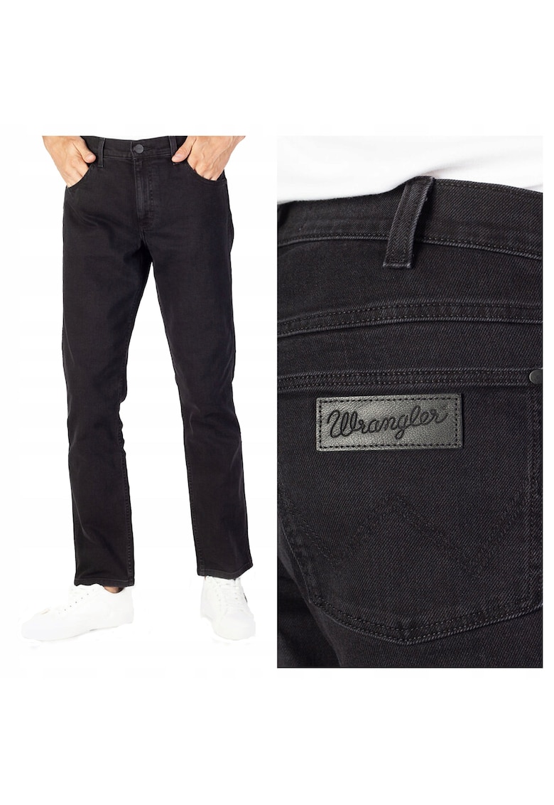 Blugi Barbati - Greensboro - Straight Fit - Talie Medie - Fermoar - Lungi - 5 Buzunare - Bumbac - Negru - Negru