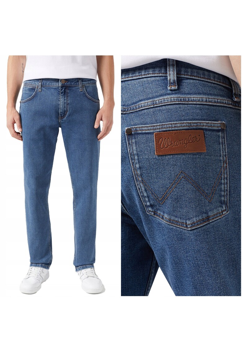 Blugi Barbati - Greensboro - Straight Fit - Talie Medie - Fermoar - Lungi - 5 Buzunare - Bumbac - W31-L34 US - Albastru