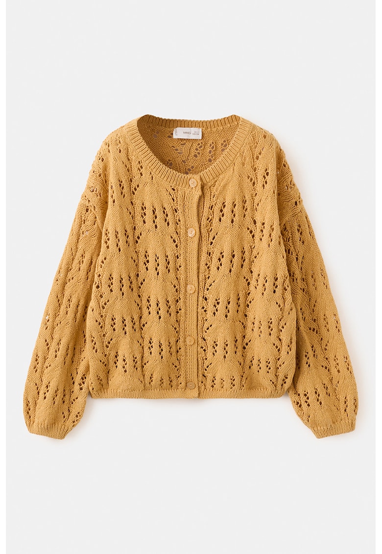Cardigan lejer cu nasturi - Ocru
