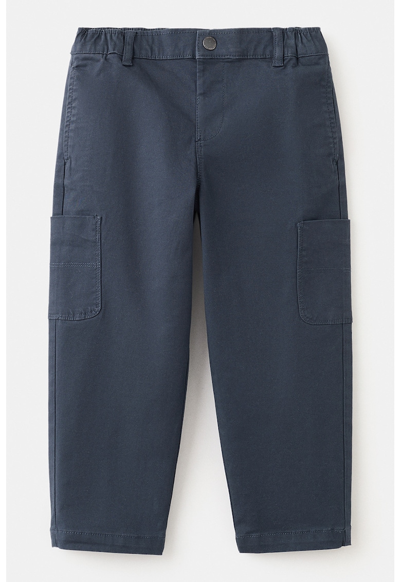 Pantaloni cu croiala dreapta si buzunare multiple - Albastru ultramarin