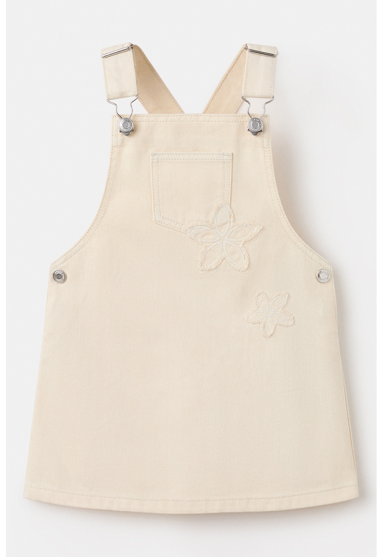 Rochie-camasa din denim cu buzunare aplicate - Bej