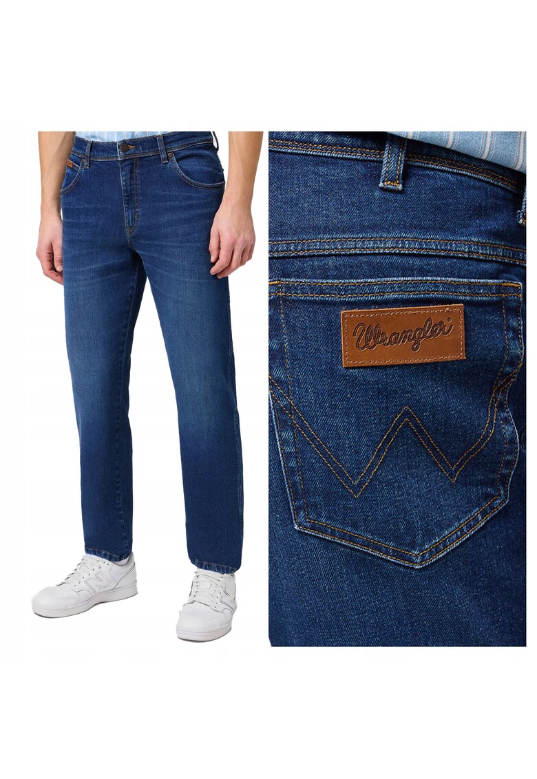 Blugi Barbati - Texas Jeans - Straight Fit - Talie Inalta - Lungi - Fermoar - 5 Buzunare - Bumbac - W32-L34 US - Albastru