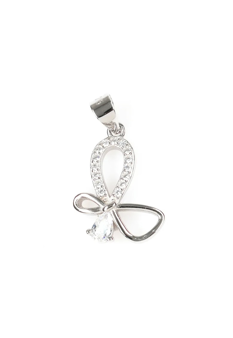 Pandantiv din argint fluture modern cu pietre zirconice