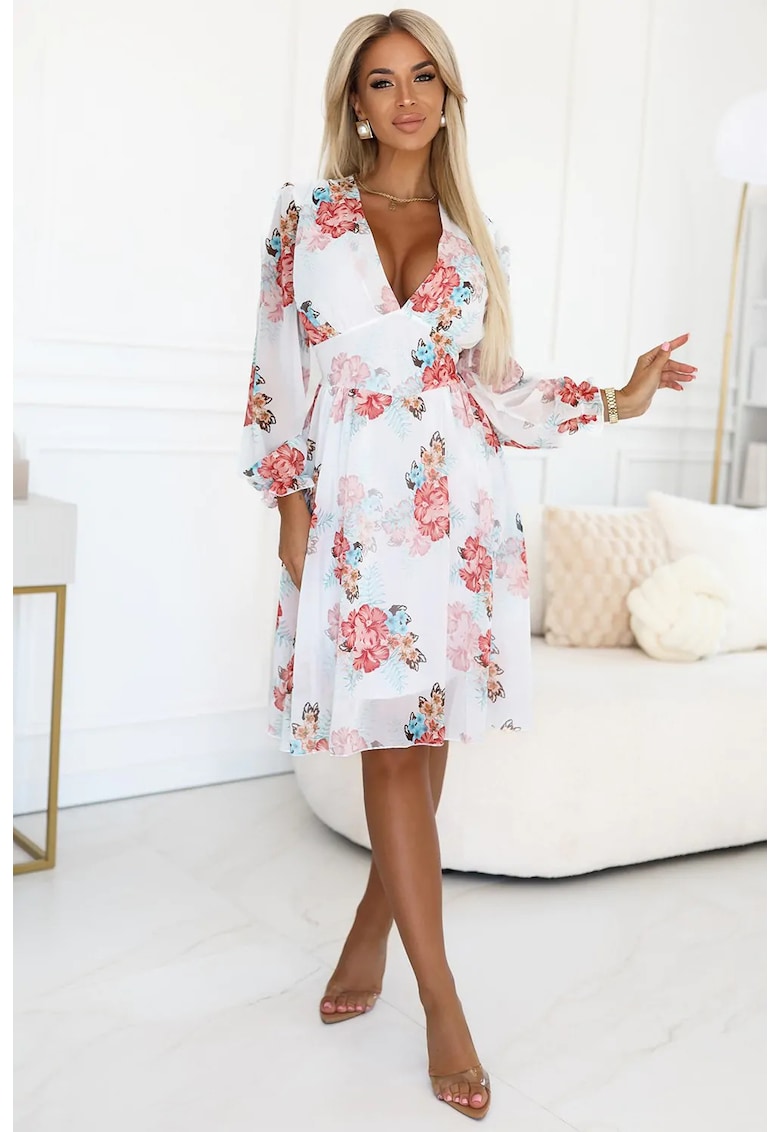 Rochie midi sport cu buzunare si cordon in talie -