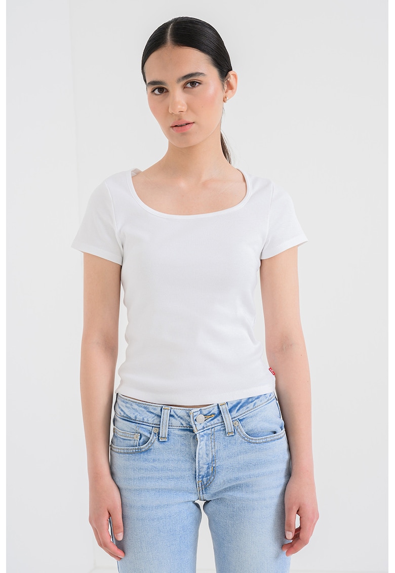 Tricou cu decolteu rotund - Alb