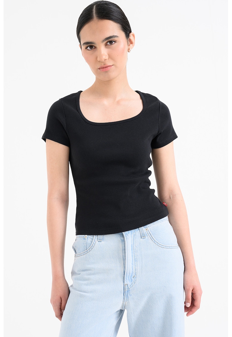 Tricou cu decolteu rotund - Negru