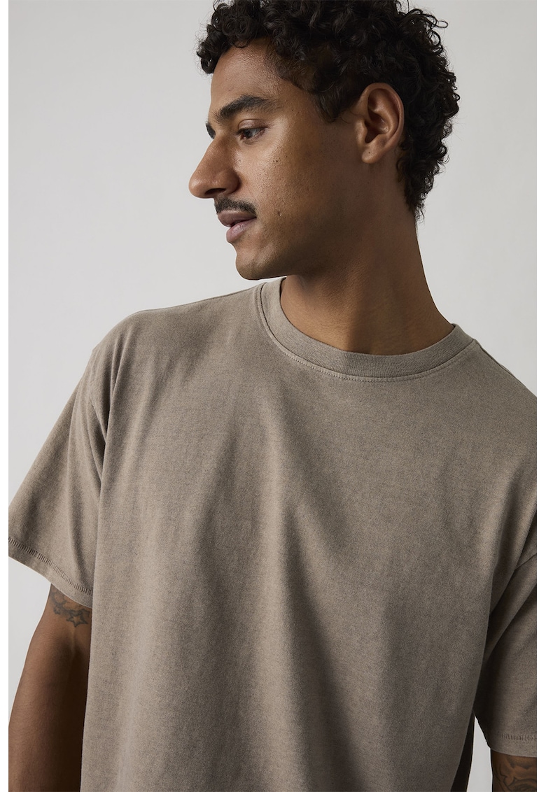 Tricou crop cu croiala lejera - Grej