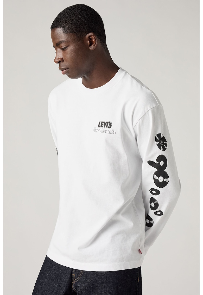 Bluza din bumbac Graphic Authentic - Alb/Negru