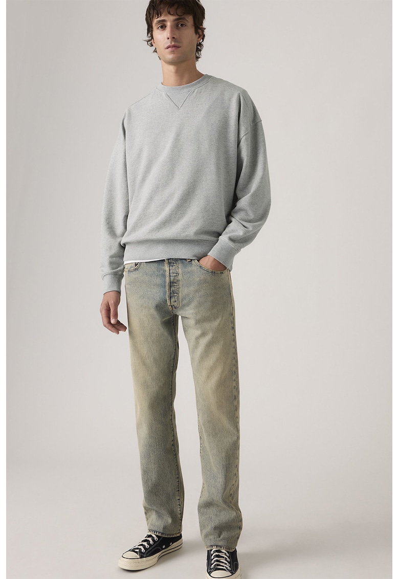 Blugi regular fit cu talie medie si buzunare - Albastru deschis