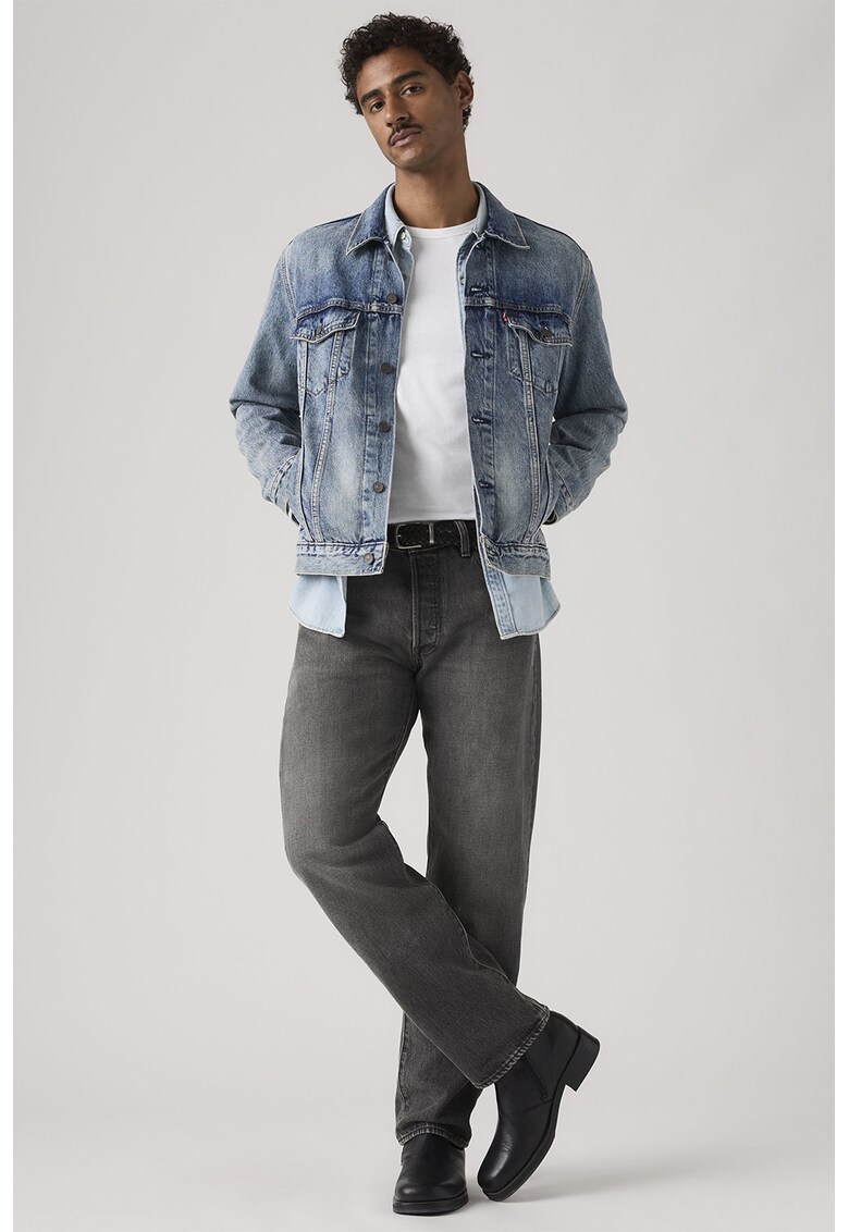 Blugi relaxed fit cu aspect decolorat 501® - Gri carbune