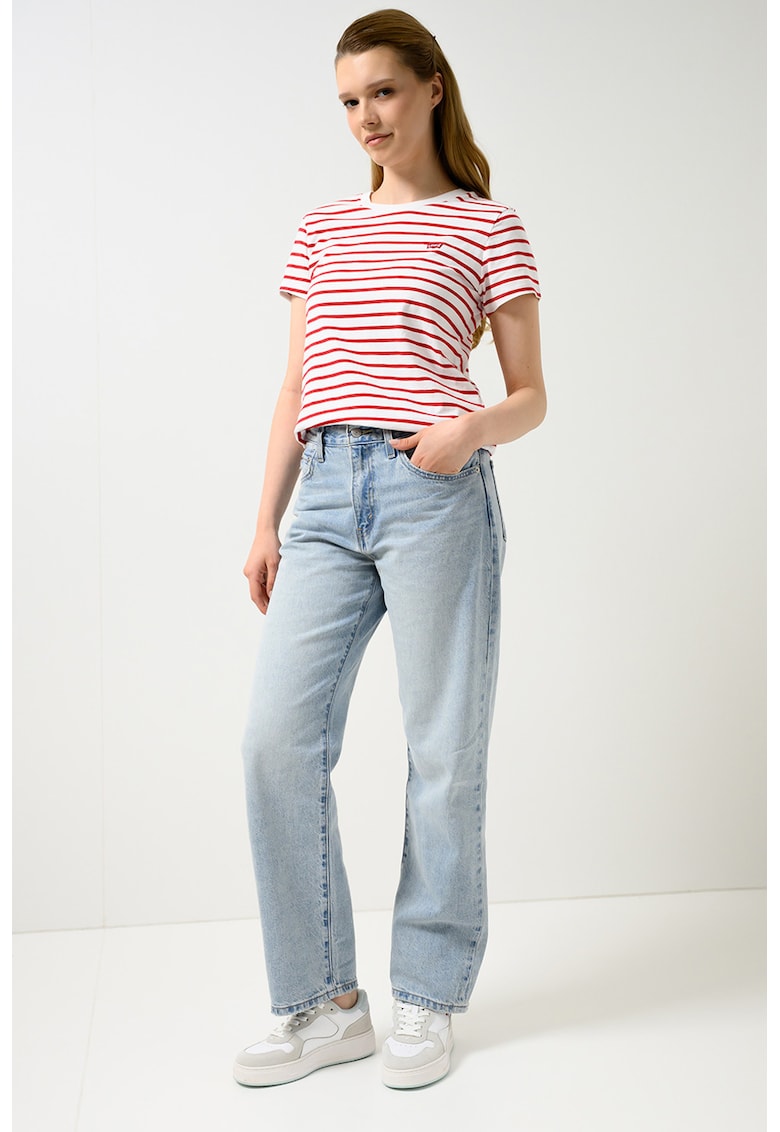 Blugi relaxed-fit cu talie medie - Albastru deschis