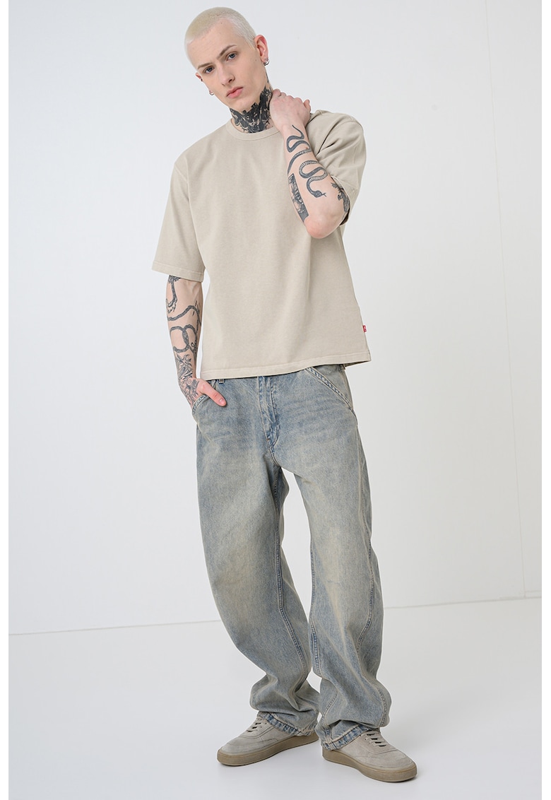 Tricou lejer cu maneci cazute - Maro camel