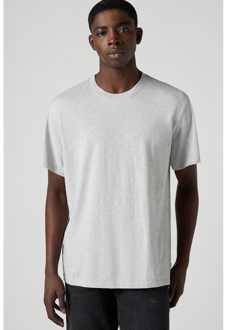 Tricou lejer din bumbac Essential - Gri deschis melange