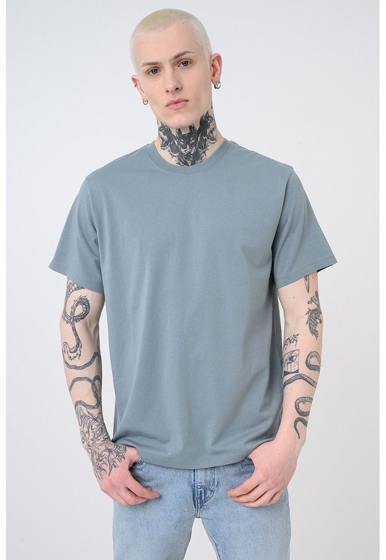 Tricou din bumbac Essential - Albastru prafuit