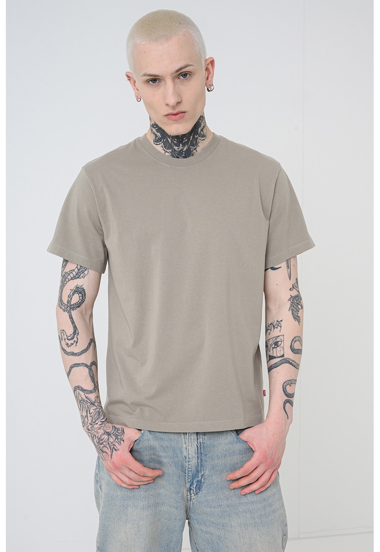 Tricou din bumbac Essential - Maro taupe