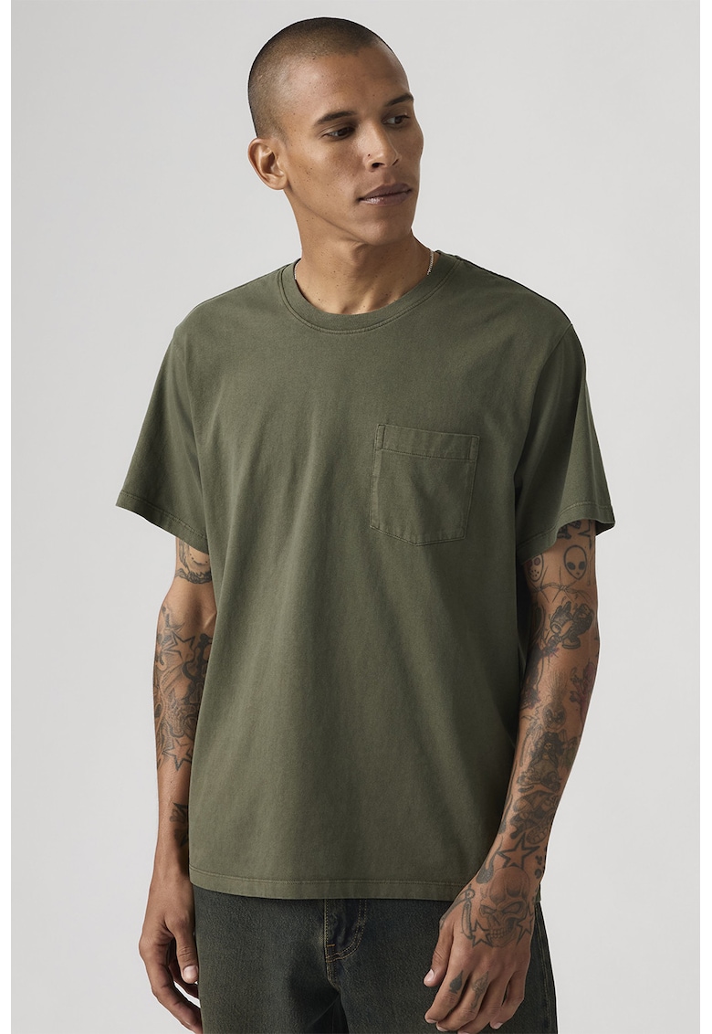 Tricou uni de bumbac - Verde masliniu -