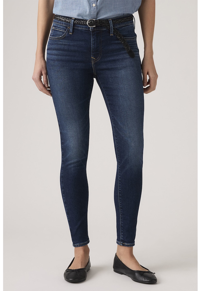 Blugi super skinny cu talie medie 710 - Bleumarin