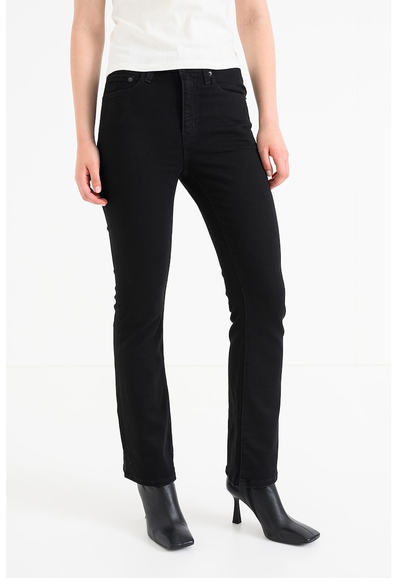 Blugi cu croiala bootcut si talie inalta 725 - Negru/Negru stins