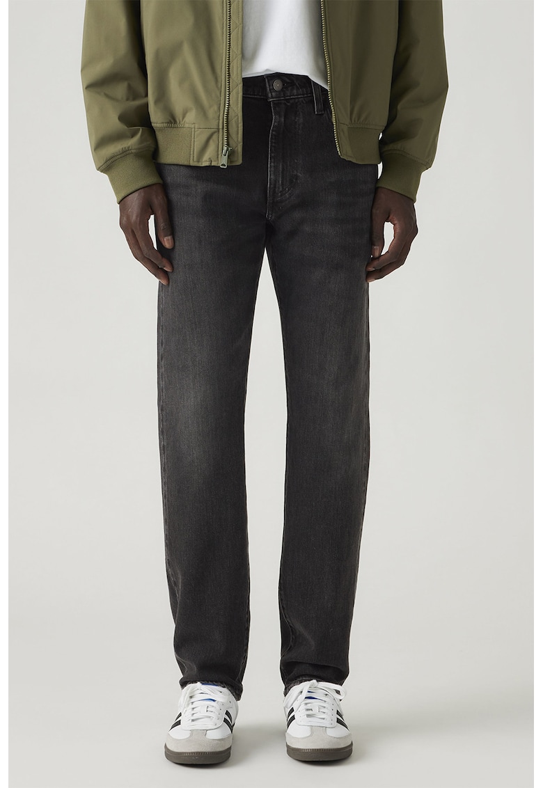 Blugi cu croiala conica si aspect decolorat 502® - Negru stins