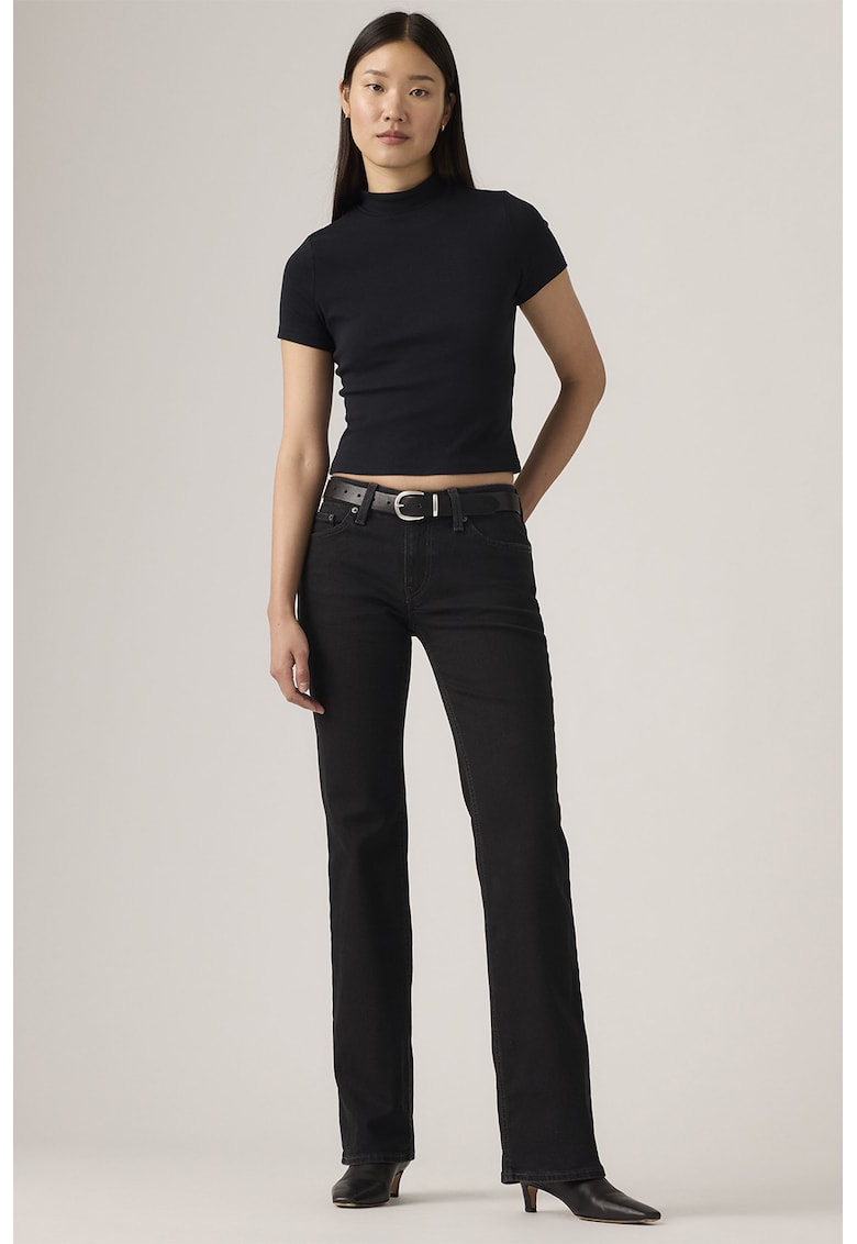Blugi bootcut cu talie joasa - Negru