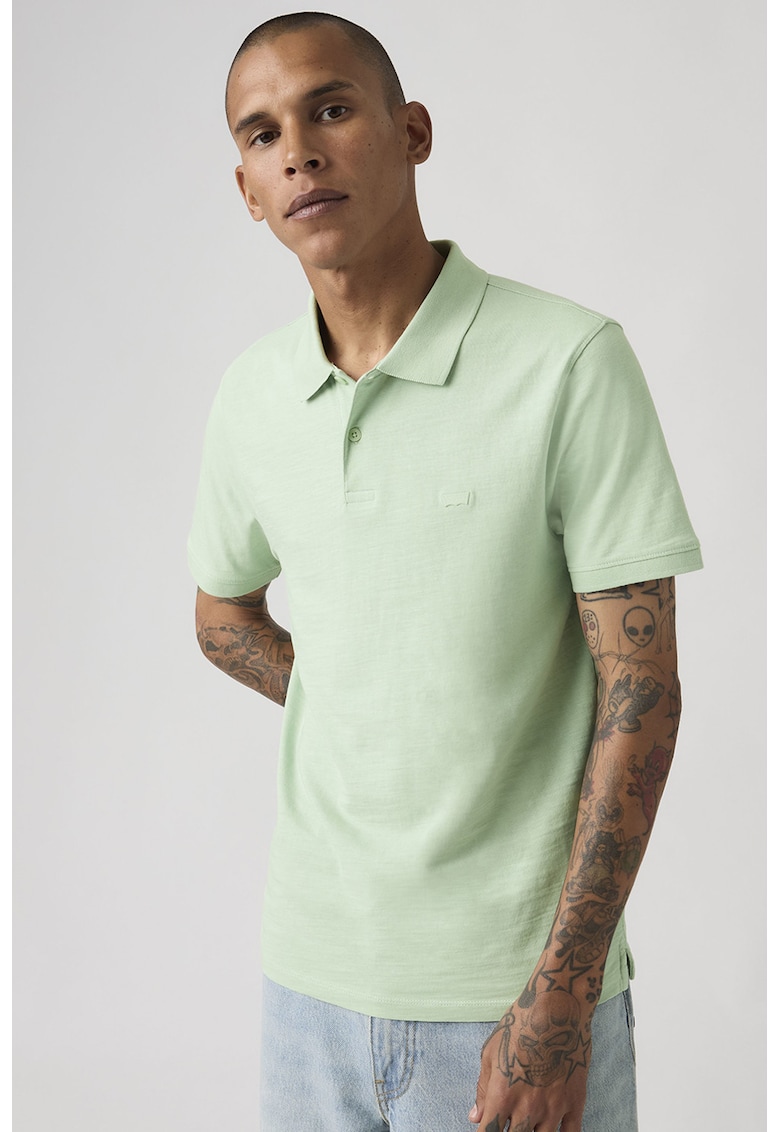 Tricou polo cu croiala slim-fit - Verde pal