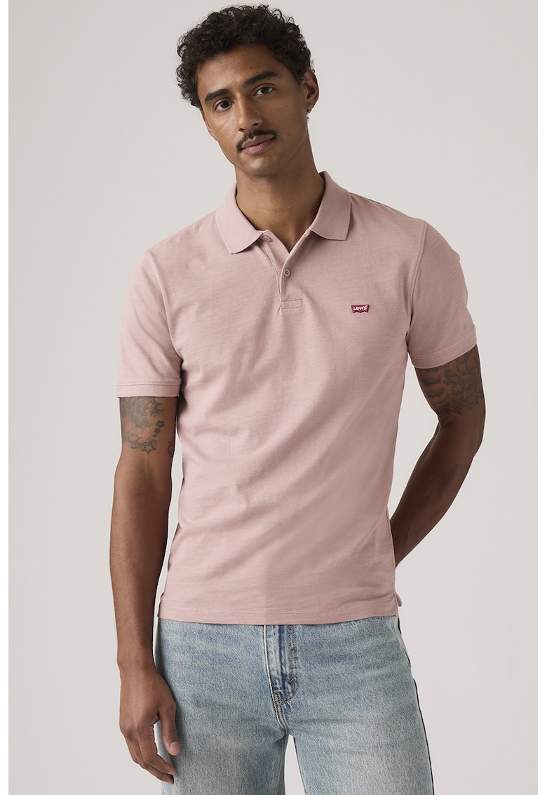 Tricou polo cu croiala slim-fit - Roz prafuit