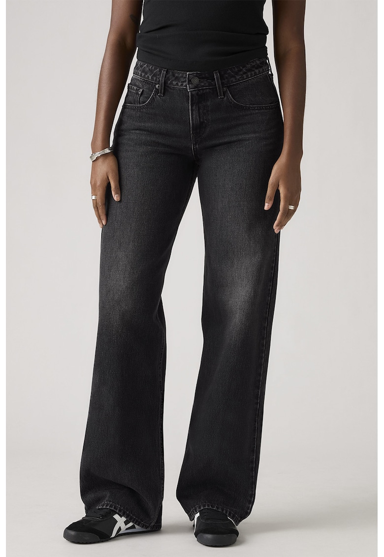 Blugi relaxed-fit cu aspect decolorat - Albastru ultramarin