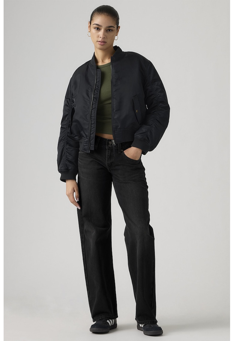 Blugi cu croiala ampla si talie joasa Youth - Negru