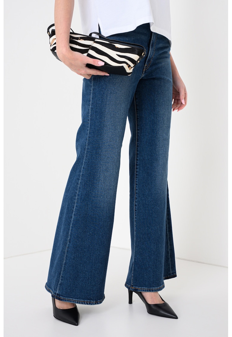 Blugi evazati cu talie inalta Ribcage - Bleumarin