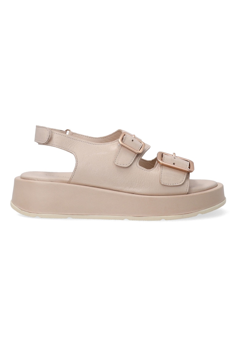 - Sandale din piele cu platforma bej