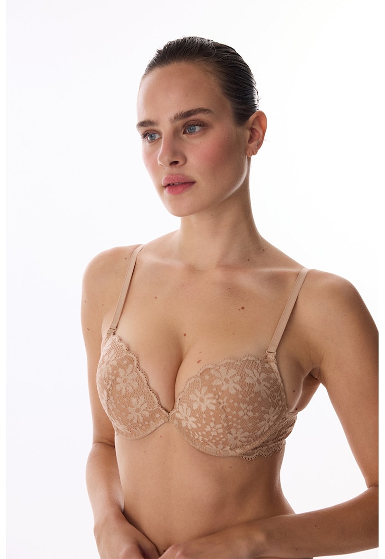 Sutien din dantela cu sustinere metalica - Bej