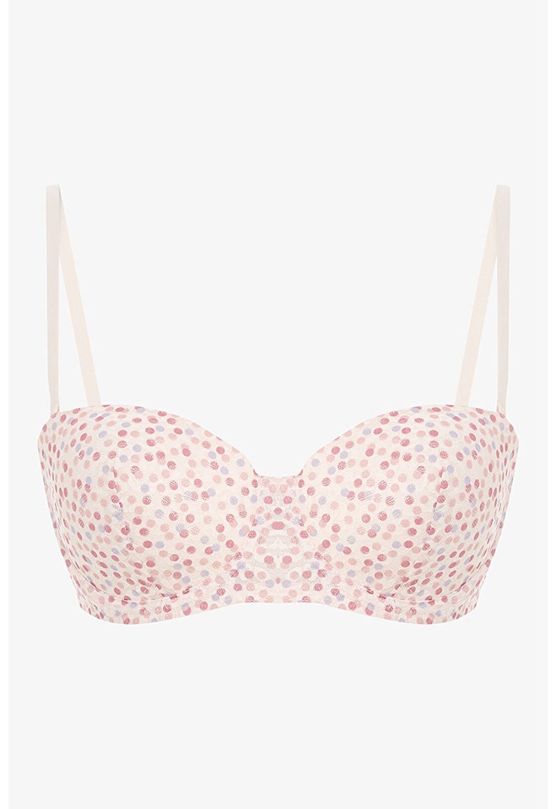 Sutien balconette cu imprimeu cu buline - Roz deschis