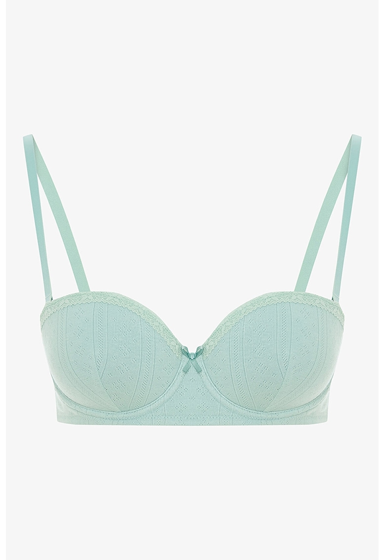 Sutien balconette cu burete - Verde pal