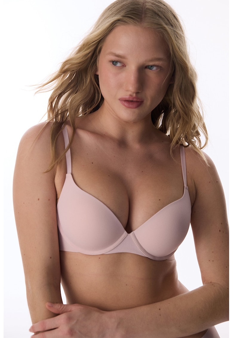 Sutien cu model uni si bareta ajustabila - Roz deschis
