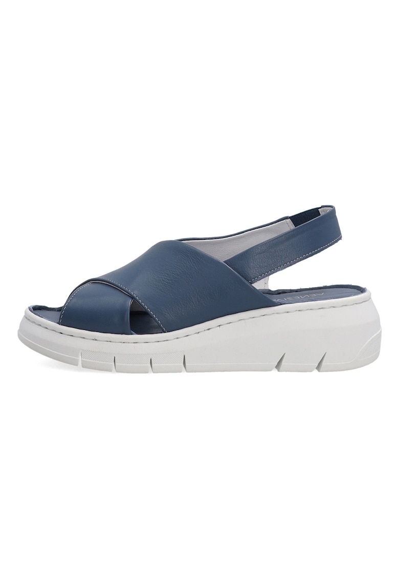 Sandale wedge din piele fara inchidere
