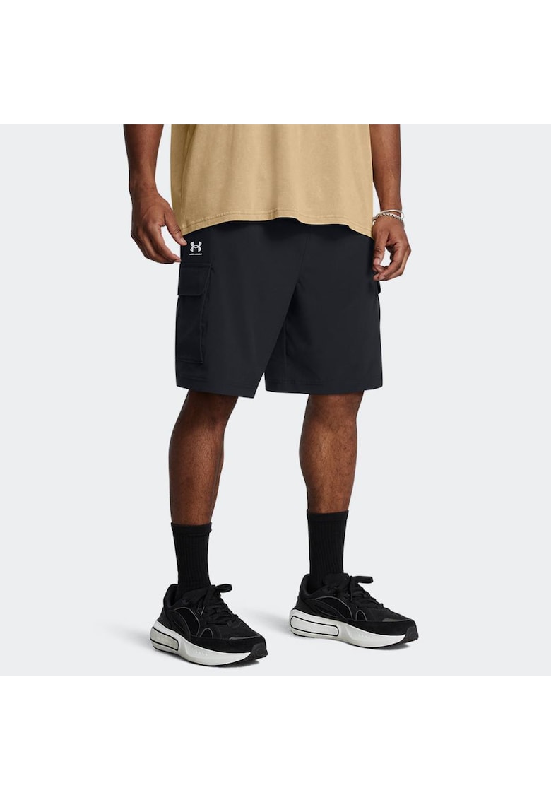 Pantaloni scurti sport barbati - Negru - Poliester/Elastan -